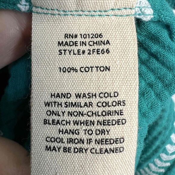 Soft Surroundings Size XS Dress Teal Peasant Long Sleeves Embroidery - Picture 12 of 13